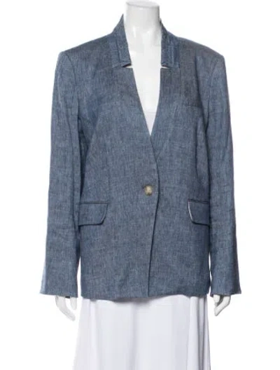 Pre-owned Veronica Beard Linen Blazer In Blue