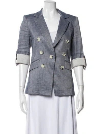 Pre-owned Veronica Beard Linen Blazer In Blue