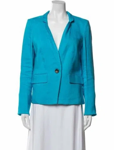 Pre-owned Veronica Beard Linen Blazer In Blue