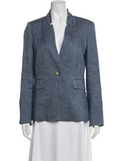 Pre-owned Veronica Beard Linen Blazer In Blue