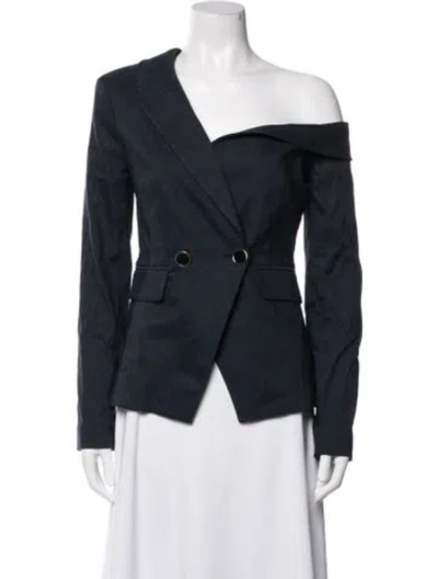 Pre-owned Veronica Beard Linen Blazer In Blue