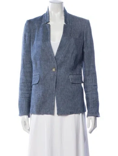 Pre-owned Veronica Beard Linen Blazer In Blue