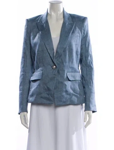 Pre-owned Veronica Beard Linen Blazer In Blue