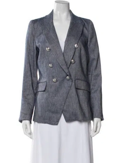 Pre-owned Veronica Beard Linen Blazer In Blue
