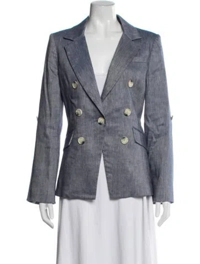 Pre-owned Veronica Beard Linen Blazer In Blue
