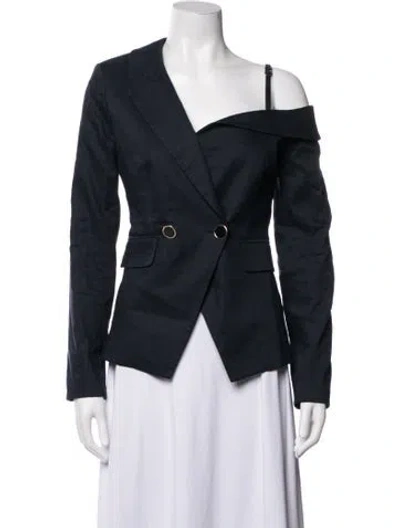 Pre-owned Veronica Beard Linen Blazer In Blue