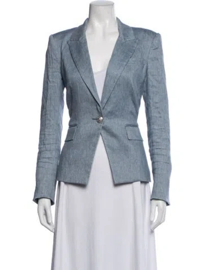 Pre-owned Veronica Beard Linen Blazer In Blue