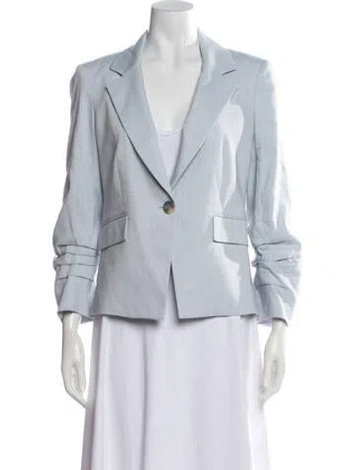 Pre-owned Veronica Beard Linen Blazer In Blue