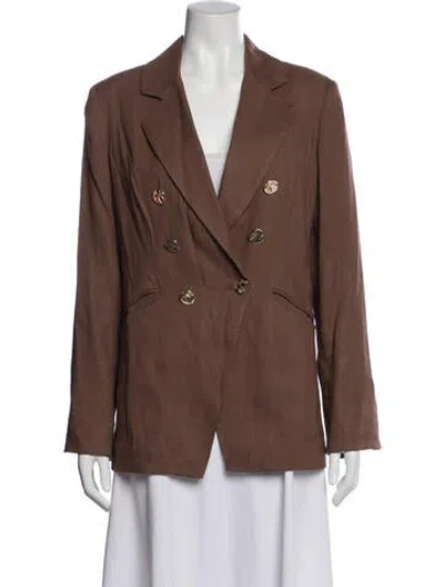 Pre-owned Veronica Beard Linen Blazer In Brown
