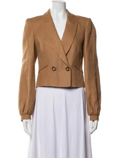 Pre-owned Veronica Beard Linen Blazer In Brown