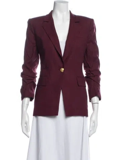 Pre-owned Veronica Beard Linen Blazer In Burgundy
