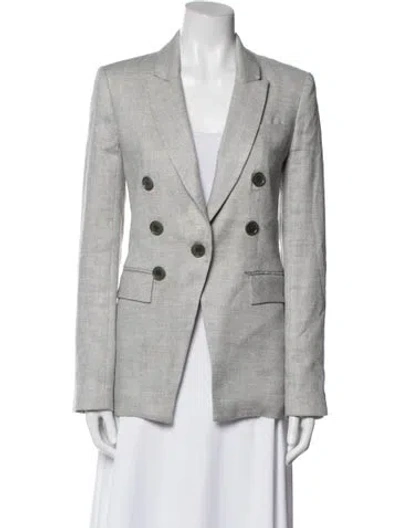 Pre-owned Veronica Beard Linen Blazer In Gray