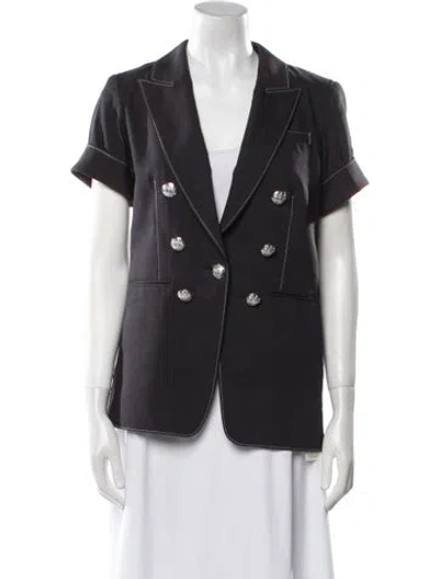 Pre-owned Veronica Beard Linen Blazer In Gray