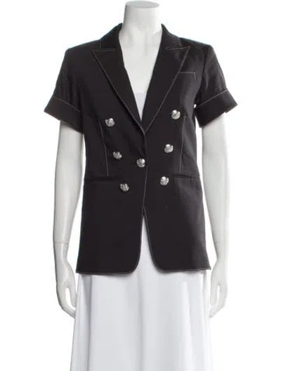 Pre-owned Veronica Beard Linen Blazer In Gray