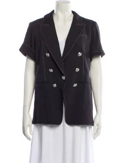 Pre-owned Veronica Beard Linen Blazer In Gray