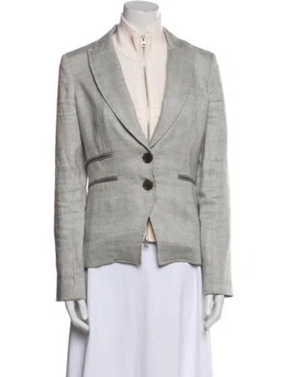 Pre-owned Veronica Beard Linen Blazer In Gray