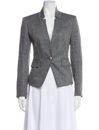 Pre-owned Veronica Beard Linen Blazer In Gray