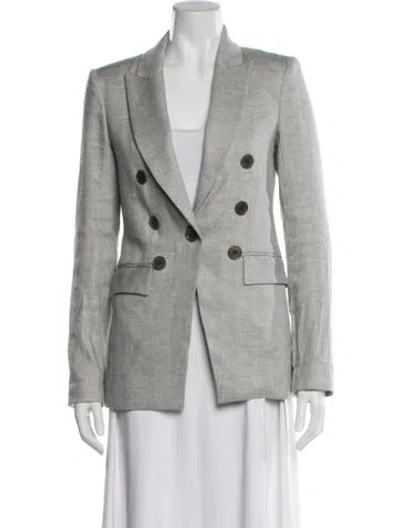 Pre-owned Veronica Beard Linen Blazer In Gray