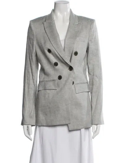 Pre-owned Veronica Beard Linen Blazer In Gray