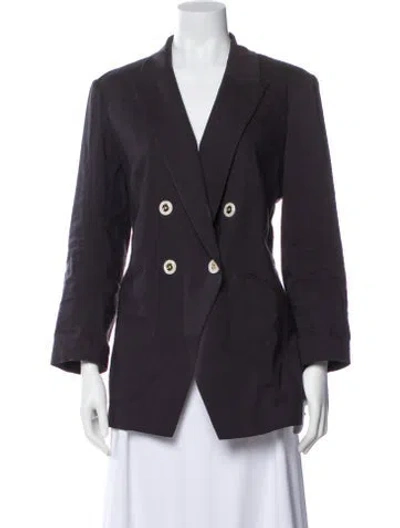 Pre-owned Veronica Beard Linen Blazer In Gray