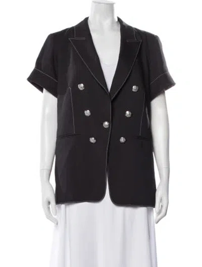 Pre-owned Veronica Beard Linen Blazer In Gray