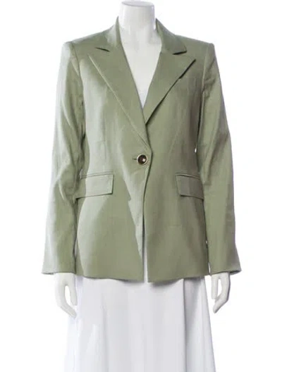 Pre-owned Veronica Beard Linen Blazer In Green