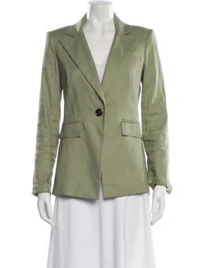 Pre-owned Veronica Beard Linen Blazer In Green
