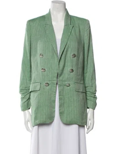 Pre-owned Veronica Beard Linen Blazer In Green