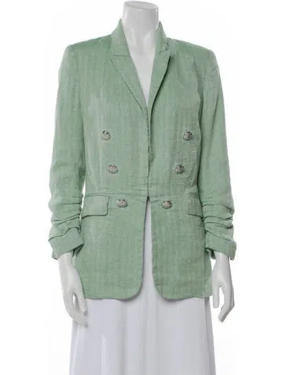 Pre-owned Veronica Beard Linen Blazer In Green