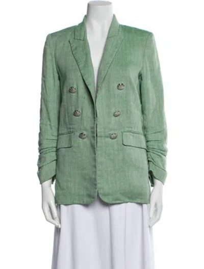 Pre-owned Veronica Beard Linen Blazer In Green