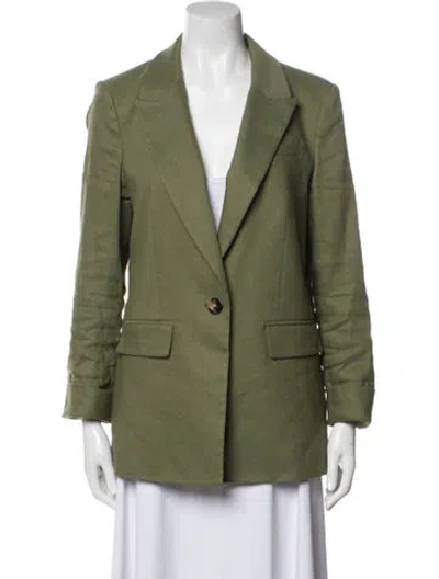 Pre-owned Veronica Beard Linen Blazer In Green