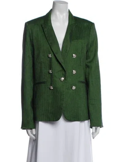 Pre-owned Veronica Beard Linen Blazer In Green