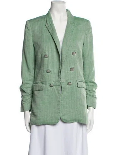 Pre-owned Veronica Beard Linen Blazer In Green