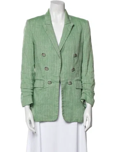 Pre-owned Veronica Beard Linen Blazer In Green
