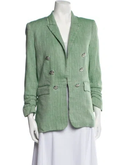 Pre-owned Veronica Beard Linen Blazer In Green