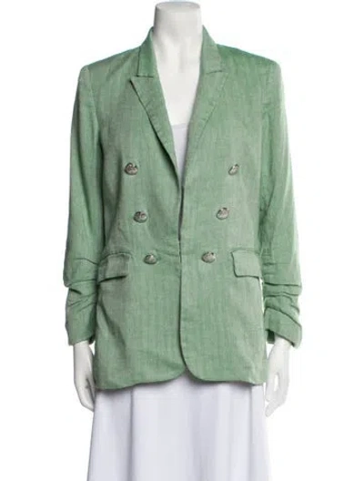 Pre-owned Veronica Beard Linen Blazer In Green