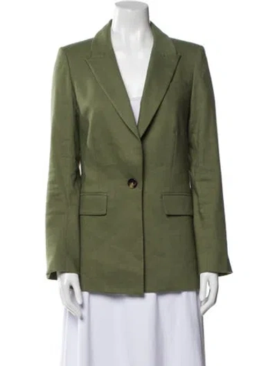Pre-owned Veronica Beard Linen Blazer In Green