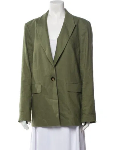 Pre-owned Veronica Beard Linen Blazer In Green
