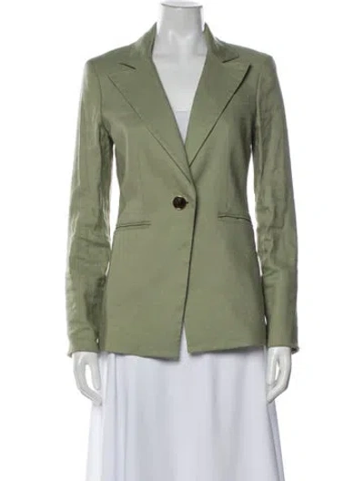 Pre-owned Veronica Beard Linen Blazer In Green