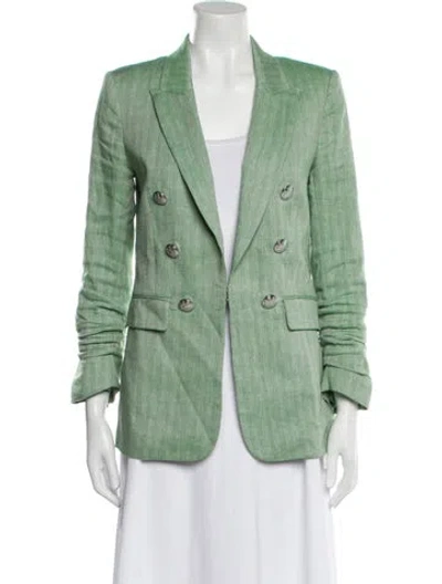 Pre-owned Veronica Beard Linen Blazer In Green