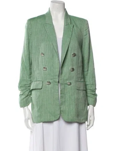 Pre-owned Veronica Beard Linen Blazer In Green