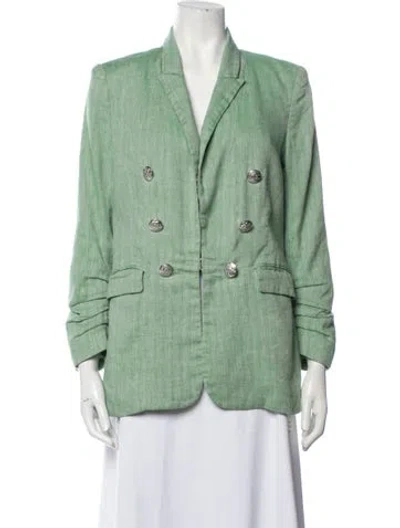 Pre-owned Veronica Beard Linen Blazer In Green