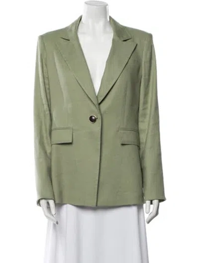 Pre-owned Veronica Beard Linen Blazer In Green