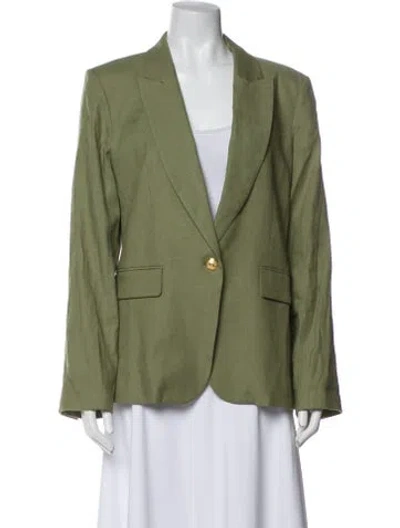 Pre-owned Veronica Beard Linen Blazer In Green