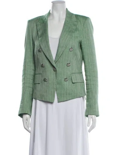 Pre-owned Veronica Beard Linen Blazer In Green