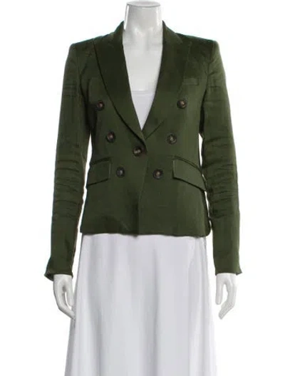 Pre-owned Veronica Beard Linen Blazer In Green
