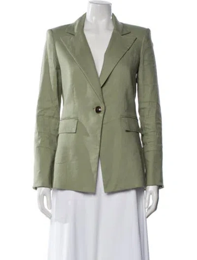 Pre-owned Veronica Beard Linen Blazer In Green