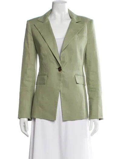 Pre-owned Veronica Beard Linen Blazer In Green