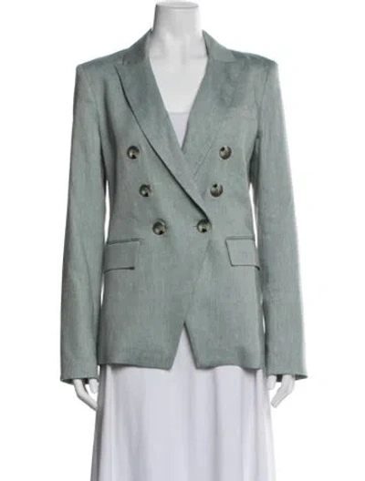 Pre-owned Veronica Beard Linen Blazer In Green
