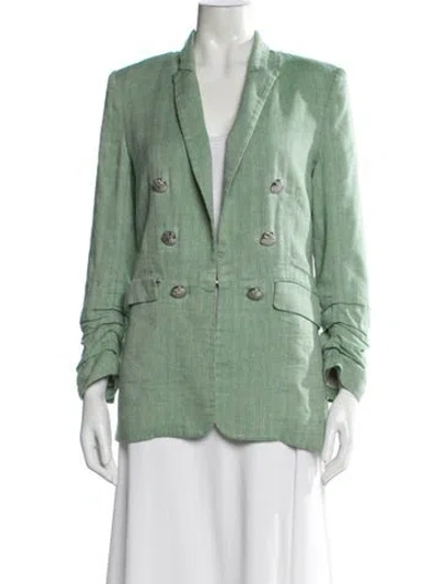 Pre-owned Veronica Beard Linen Blazer In Green